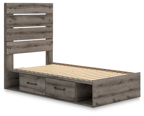 Graystorm Brown Gray Full Storage Platform Bed with 2 Drawers by Ashley at Eve Furniture