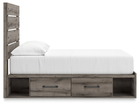 Graystorm Brown Gray Full Storage Platform Bed with 4 Drawers by Ashley at Eve Furniture