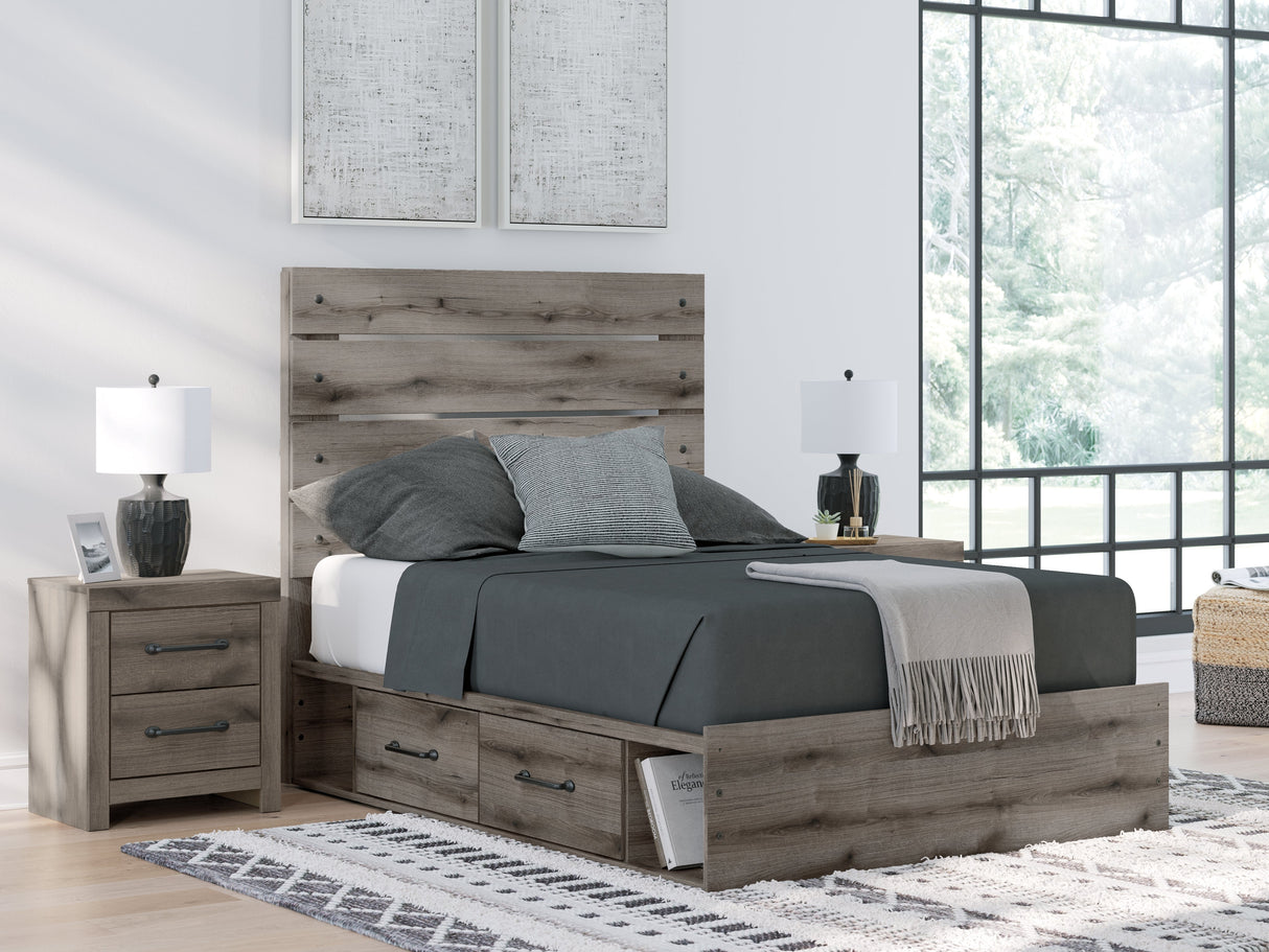 Graystorm Brown Gray Full Storage Platform Bed with 4 Drawers by Ashley at Eve Furniture