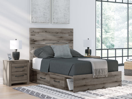 Graystorm Brown Gray Full Storage Platform Bed with 4 Drawers by Ashley at Eve Furniture