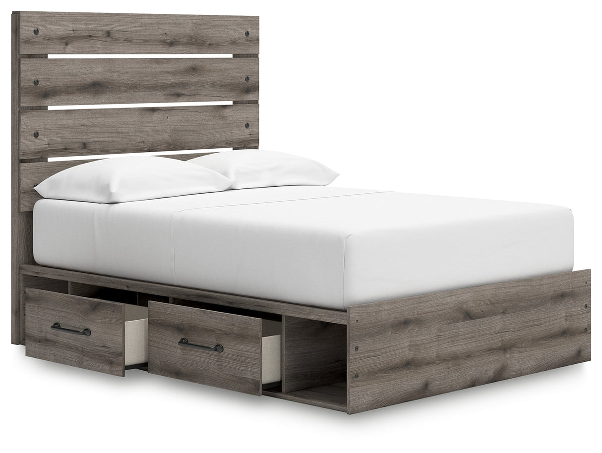 Graystorm Brown Gray Full Storage Platform Bed with 4 Drawers by Ashley at Eve Furniture