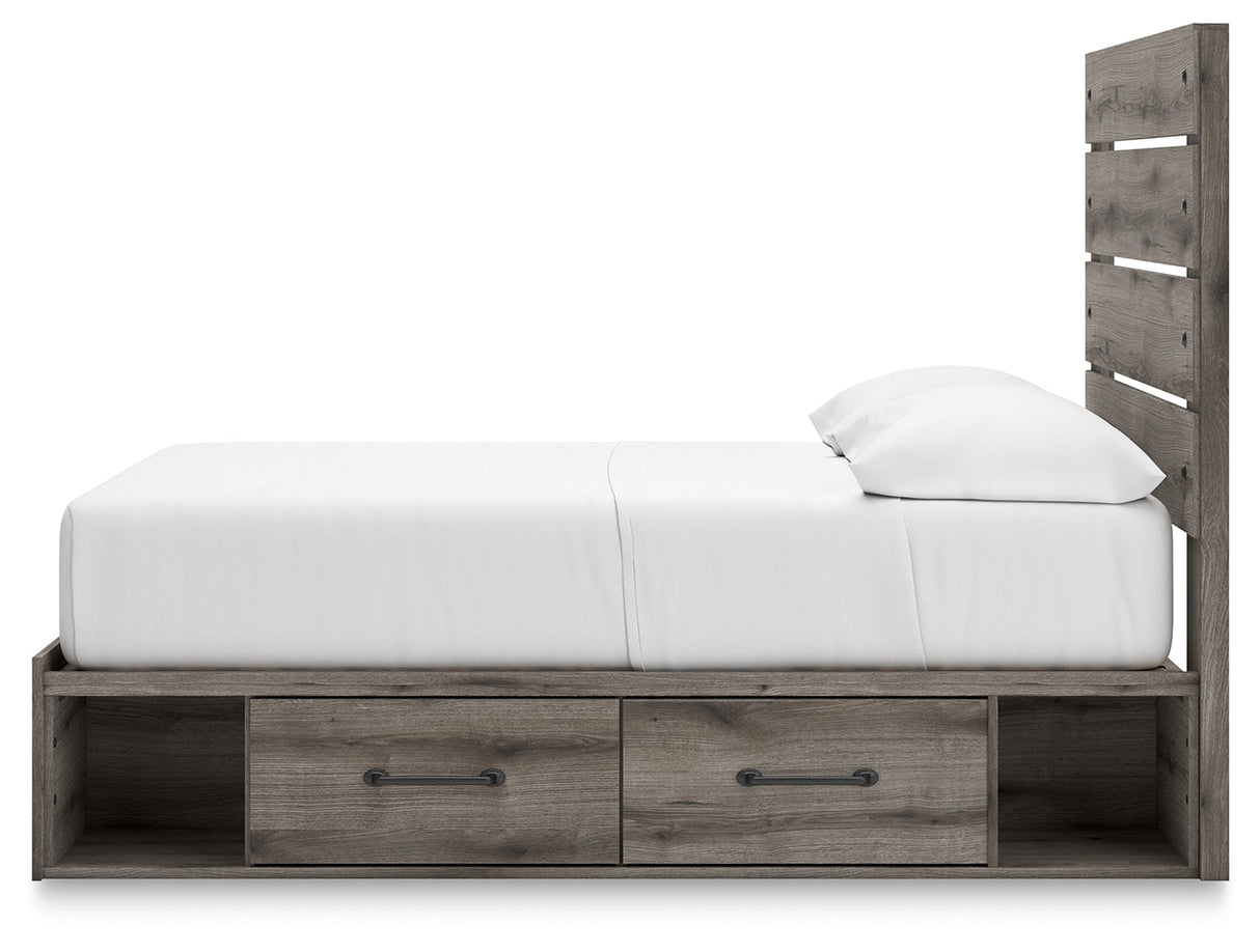 Graystorm Brown Gray Full Storage Platform Bed with 4 Drawers by Ashley at Eve Furniture
