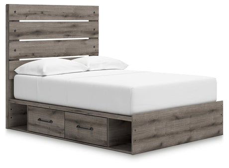 Graystorm Brown Gray Full Storage Platform Bed with 4 Drawers by Ashley at Eve Furniture