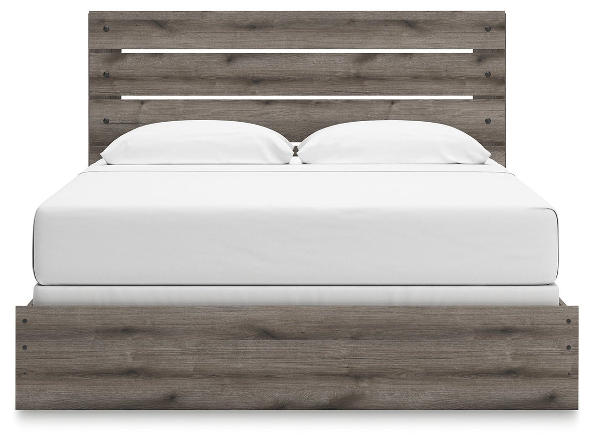 Graystorm Brown Gray King Panel Bed by Ashley at Eve Furniture