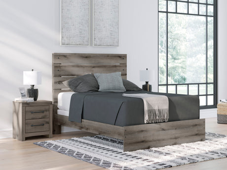 Graystorm Brown Gray Panel Storage Bedroom Set with 2 One-Side Drawers by Ashley at Eve Furniture