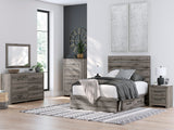 Graystorm Brown Gray Panel Storage Bedroom Set with 2 One-Side Drawers by Ashley at Eve Furniture