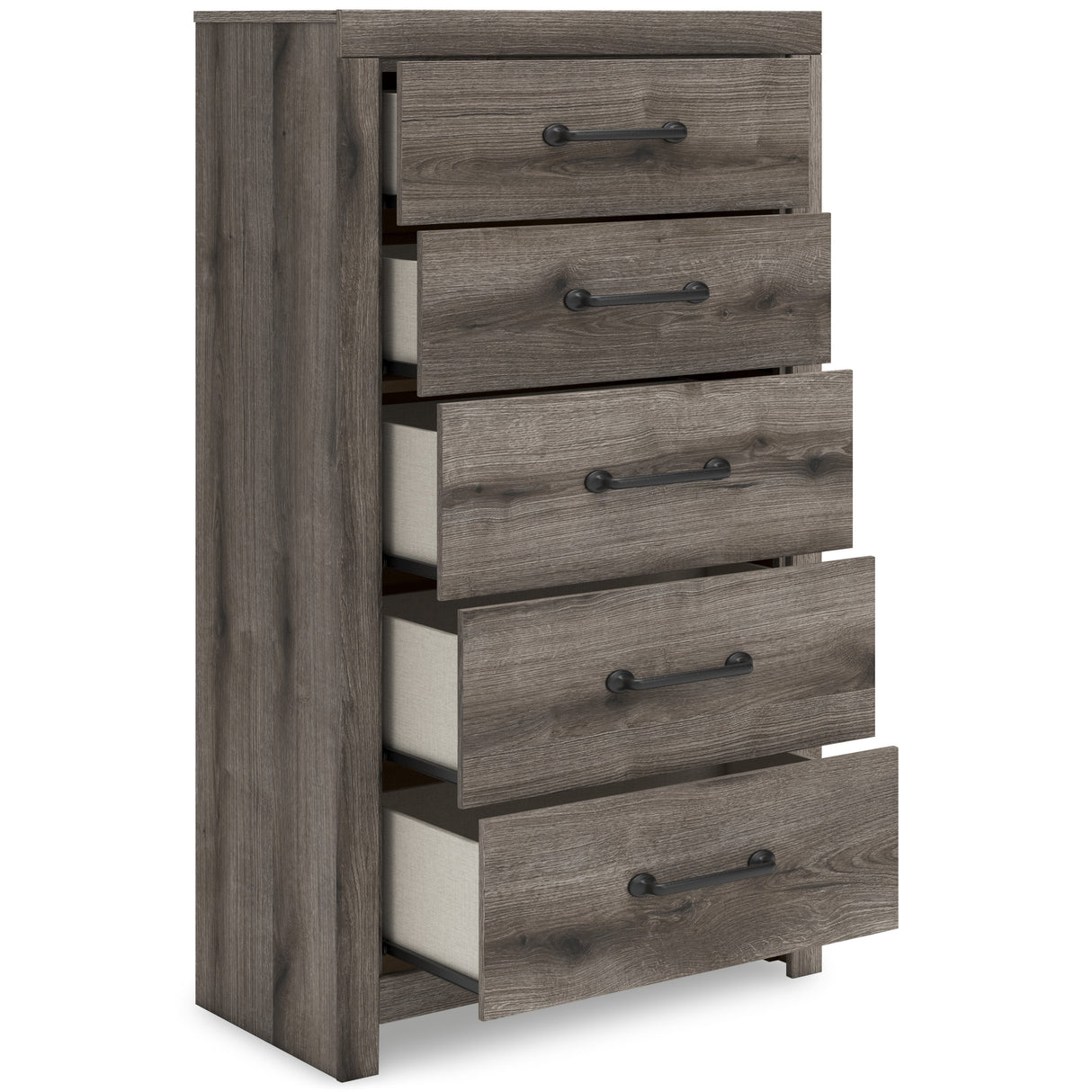 Graystorm Brown Gray Storage Panel Bedroom Set with 4 Side Drawers by Ashley at Eve Furniture