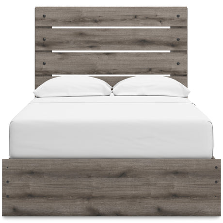 Graystorm Brown Gray Storage Panel Bedroom Set with 4 Side Drawers by Ashley at Eve Furniture