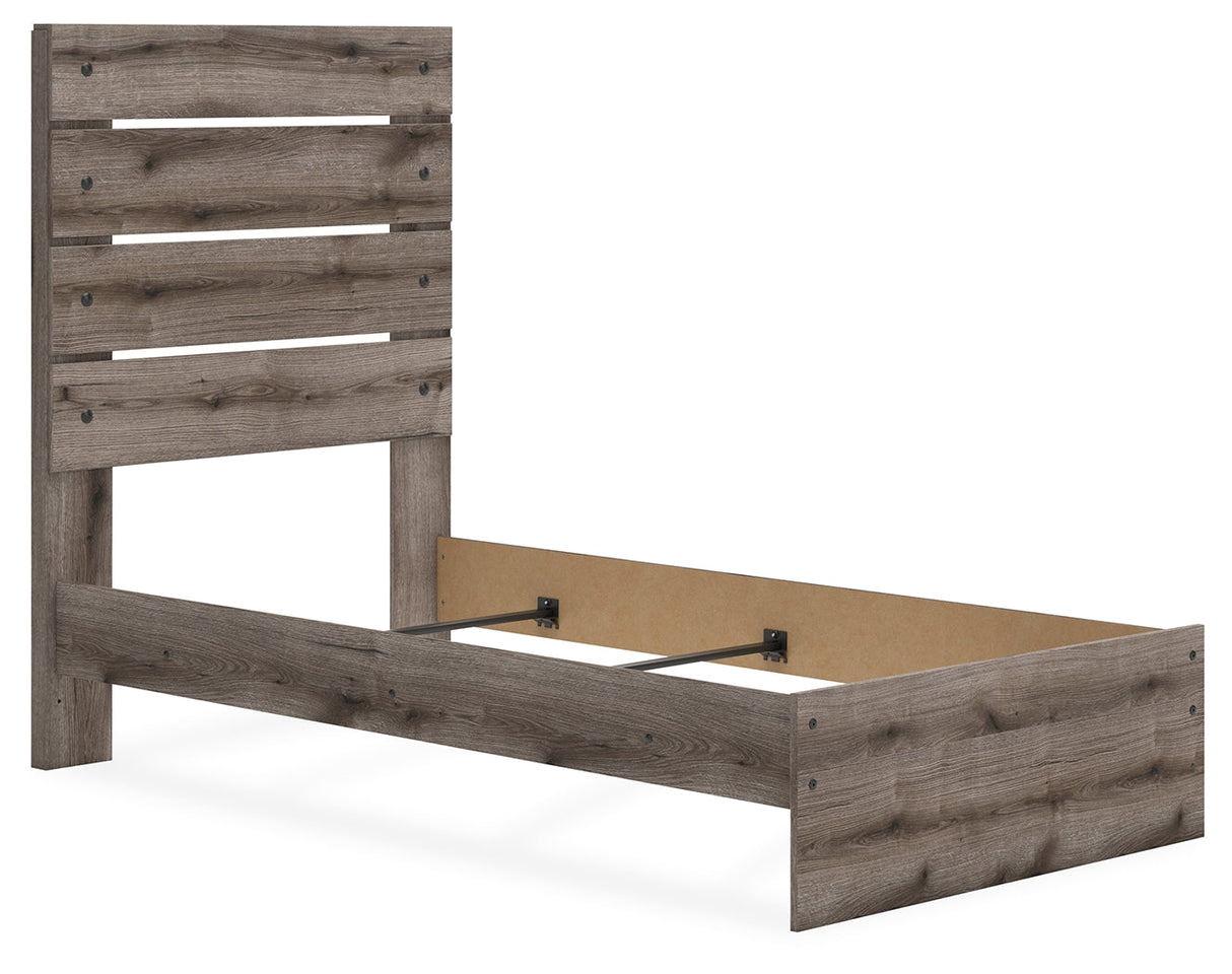 Graystorm Brown Gray Twin Panel Bed by Ashley at Eve Furniture