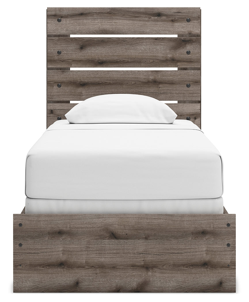 Graystorm Brown Gray Twin Panel Bed by Ashley at Eve Furniture