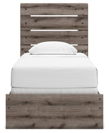 Graystorm Brown Gray Twin Panel Bed by Ashley at Eve Furniture