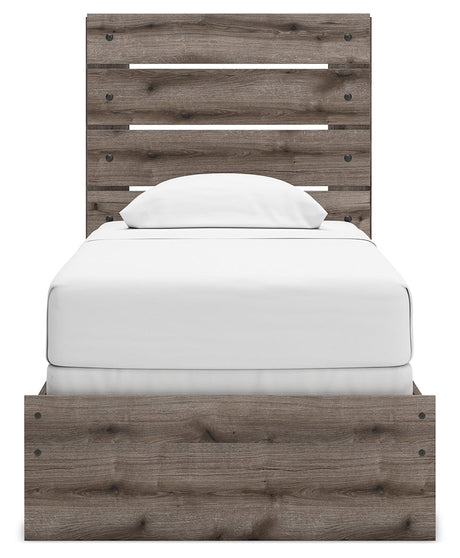 Graystorm Brown Gray Twin Panel Bed by Ashley at Eve Furniture