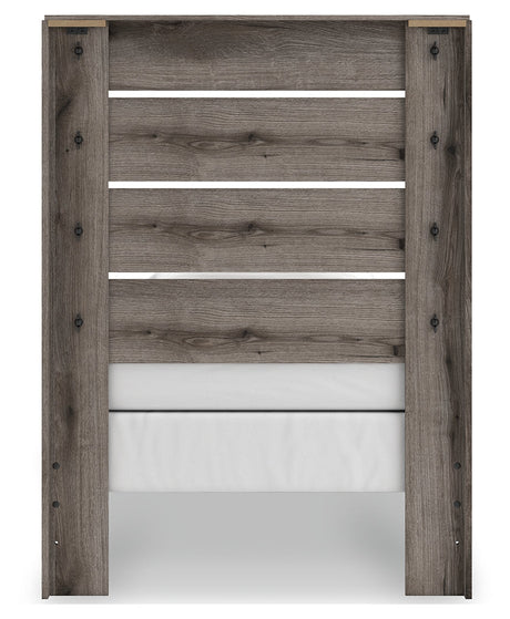 Graystorm Brown Gray Twin Panel Bed by Ashley at Eve Furniture