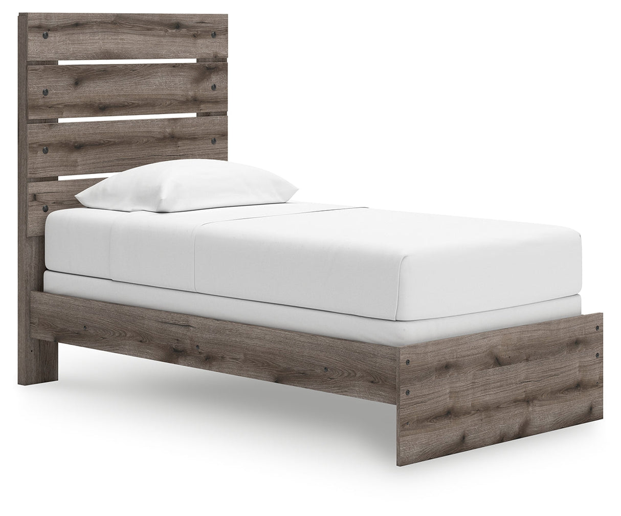 Graystorm Brown Gray Twin Panel Bed by Ashley at Eve Furniture