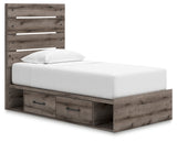 Graystorm Brown Gray Twin Storage Platform Bed with 4 Drawers by Ashley at Eve Furniture