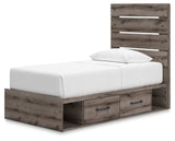Graystorm Brown Gray Twin Storage Platform Bed with 4 Drawers by Ashley at Eve Furniture