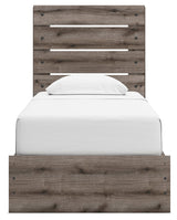 Graystorm Brown Gray Twin Storage Platform Bed with 4 Drawers by Ashley at Eve Furniture