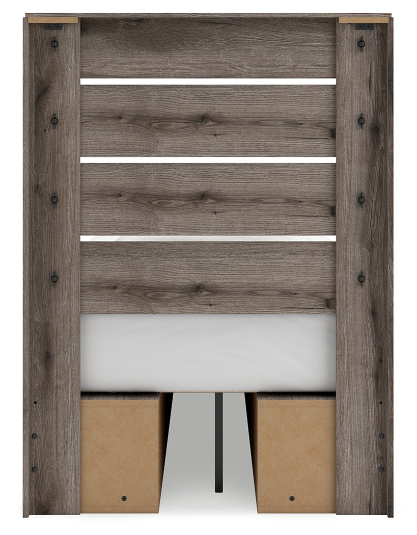 Graystorm Brown Gray Twin Storage Platform Bed with 4 Drawers by Ashley at Eve Furniture