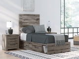 Graystorm Brown Gray Twin Storage Platform Bed with 4 Drawers by Ashley at Eve Furniture