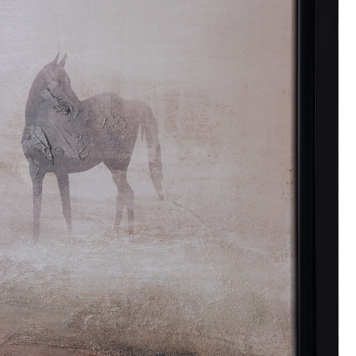 Grazing Stallions Green/Brown Canvas by Crestview at Eve Furniture