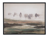 Grazing Stallions Green/Brown Canvas by Crestview at Eve Furniture