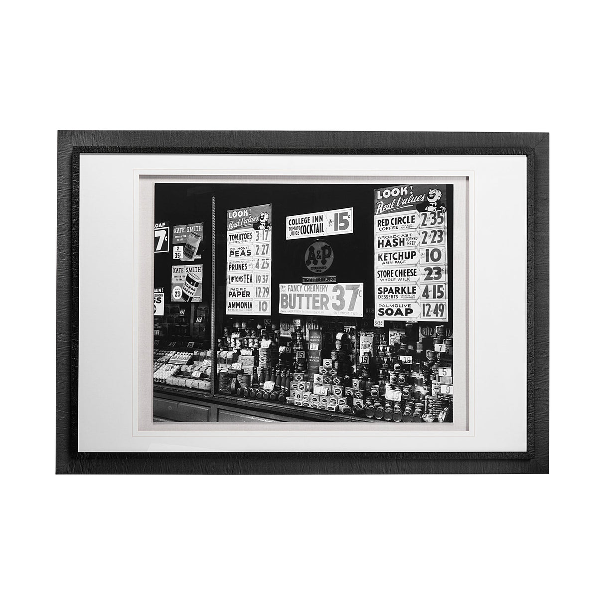 Great Tea Company by Berenice Abbott a Hand Embellished Textured Framed Art Photo Matted under Glass by Mercana at Eve Furniture