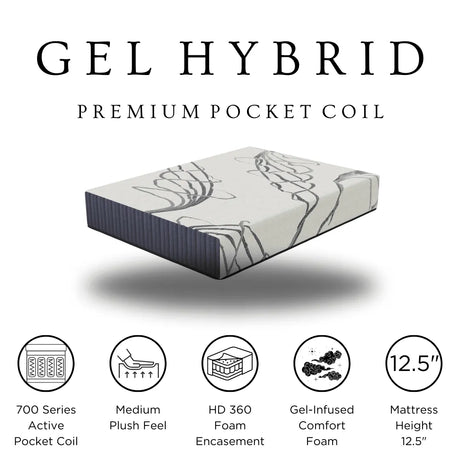 Great Value Gel Hybrid 12.5" Queen Mattress by Happy Homes at Eve Furniture