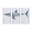 Great White Shark by Ariana a Triptych Hand Embellished Textured Framed Art Print Matted under Glass by Mercana at Eve Furniture
