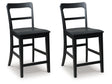 Greddinton Black Barstool (Set of 2) by Ashley at Eve Furniture