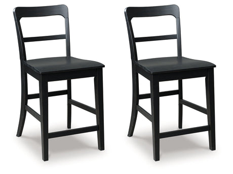 Greddinton Black Barstool (Set of 2) by Ashley at Eve Furniture