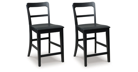 Greddinton Black Counter Height Barstool, Set of 2 by Ashley at Eve Furniture