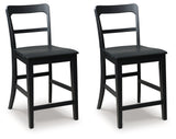 Greddinton Black Counter Height Barstool, Set of 2 by Ashley at Eve Furniture