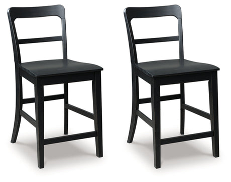 Greddinton Black Counter Height Barstool, Set of 2 by Ashley at Eve Furniture