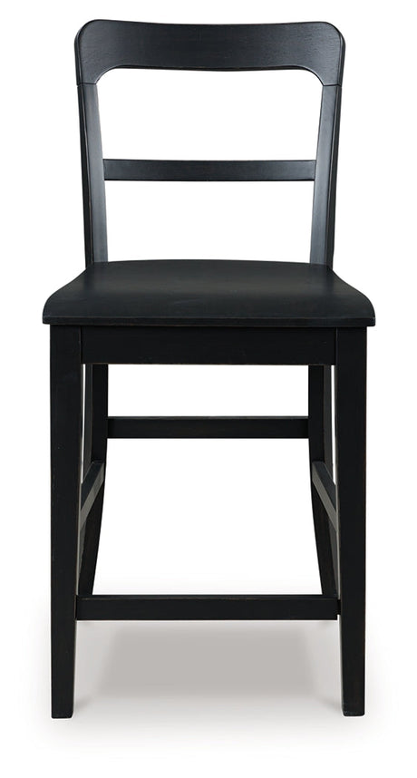 Greddinton Black Counter Height Barstool, Set of 2 by Ashley at Eve Furniture