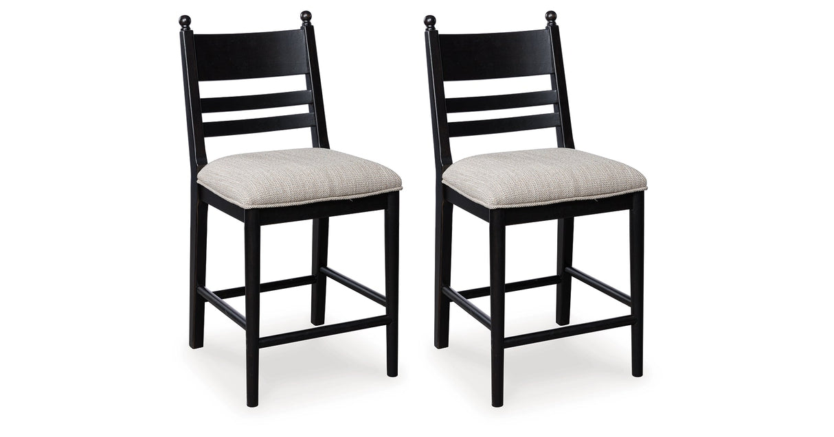 Greddinton Black Counter Height Barstool, Set of 2 by Ashley at Eve Furniture
