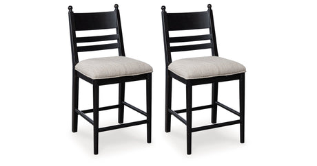 Greddinton Black Counter Height Barstool, Set of 2 by Ashley at Eve Furniture
