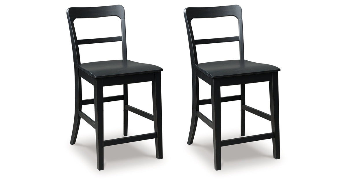 Greddinton Black Counter Height Barstool, Set of 2 by ASHLEY FURNITURE at Eve Furniture