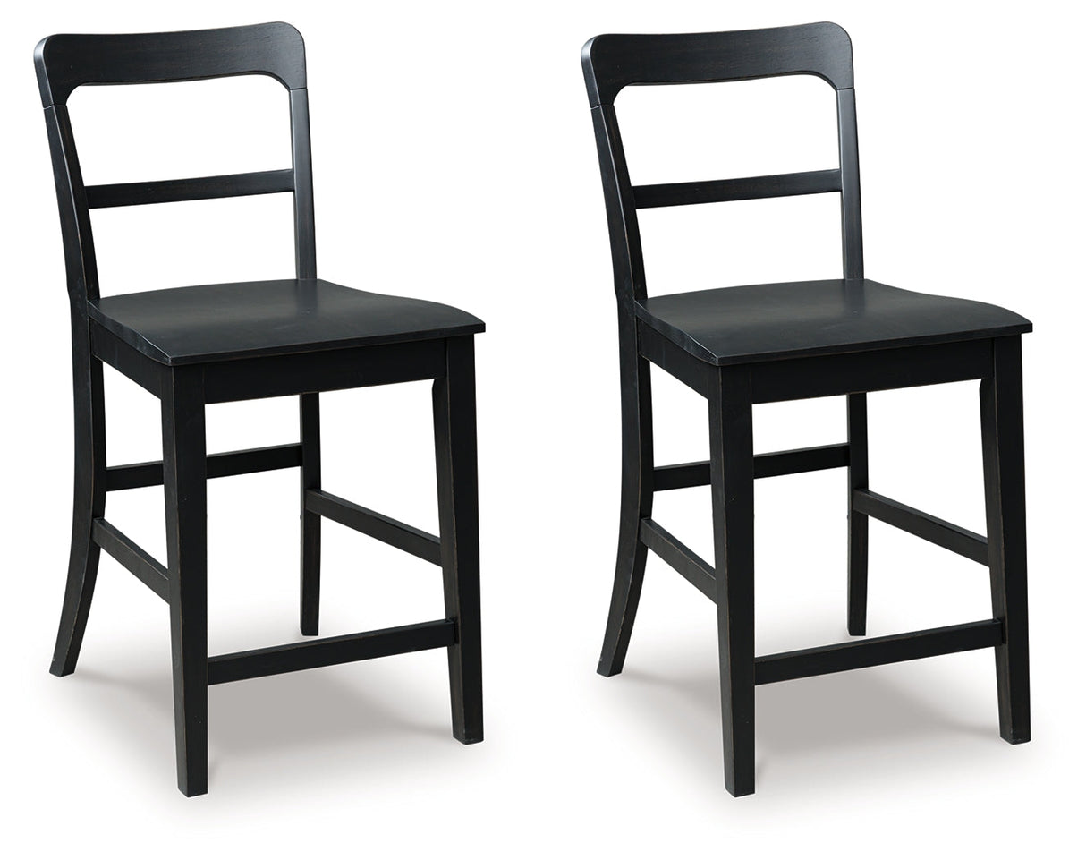 Greddinton Black Counter Height Barstool, Set of 2 by ASHLEY FURNITURE at Eve Furniture