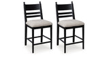 Greddinton Black Counter Height Barstool, Set of 2 by ASHLEY FURNITURE at Eve Furniture