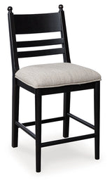 Greddinton Black Upholstered Barstool (Set of 2) by Ashley at Eve Furniture