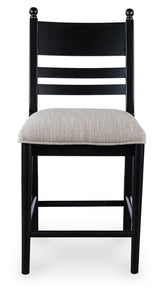 Greddinton Black Upholstered Barstool (Set of 2) by Ashley at Eve Furniture