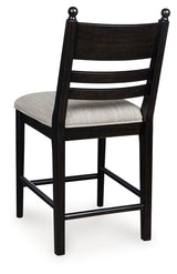 Greddinton Black Upholstered Barstool (Set of 2) by Ashley at Eve Furniture