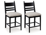 Greddinton Black Upholstered Barstool (Set of 2) by Ashley at Eve Furniture