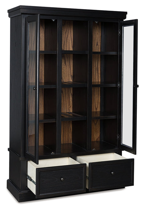 Greddinton Black/Brown Curio by Ashley at Eve Furniture