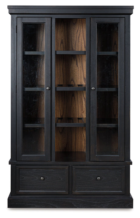 Greddinton Black/Brown Curio by Ashley at Eve Furniture