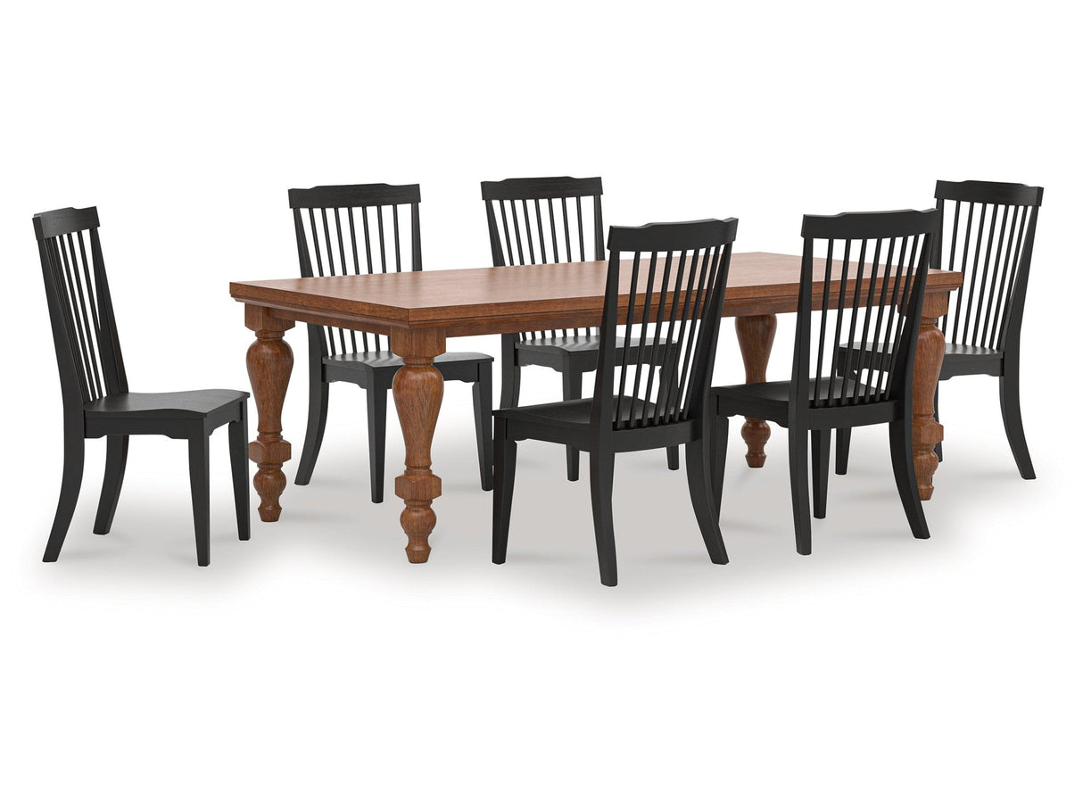Greddinton Black/Brown Dining Table and 6 Chairs by Ashley at Eve Furniture