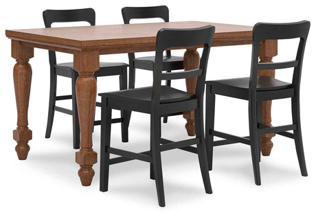 Greddinton Brown & Black Counter Height Set by Ashley at Eve Furniture