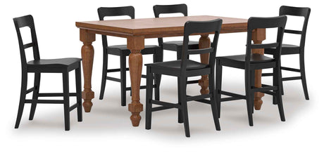 Greddinton Brown & Black Counter Height Set by Ashley at Eve Furniture