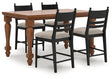 Greddinton Brown Counter Height Dining Table and 4 Barstools by Ashley at Eve Furniture