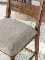 Greddinton Brown Counter Height Dining Table and 6 Barstools by Ashley at Eve Furniture